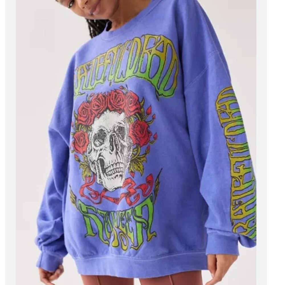 Grateful Dead Halloween 1970 Purple Graphic Oversized Sweatshirt SM/MD